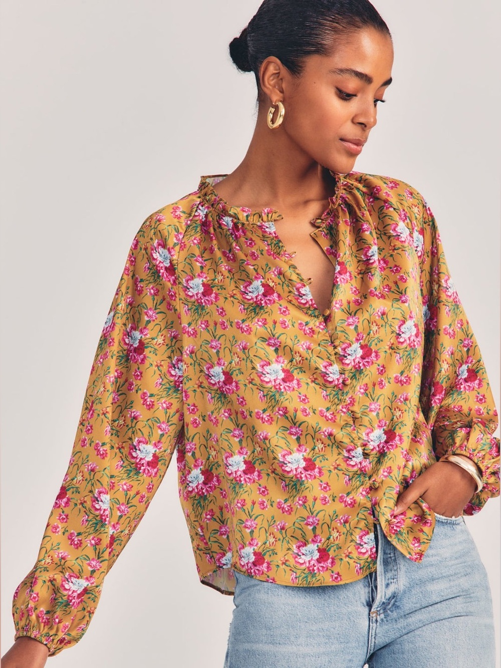 LoveShackFancy $325 • 20” PTP • Manchester Blouse in Ruby Goldmine